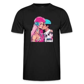 L’amour de l’anime est sans limite - T-shirt sport Homme - noir - Devant - AI Model Male 178 dark (178cm)