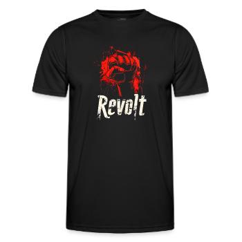 Revolt Red Hand - Männer Funktions-T-Shirt - Schwarz - Vorne - AI Model Male 178 dark (178cm)