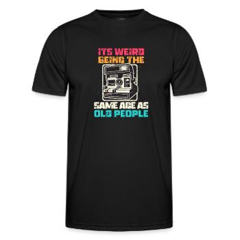 Vintage | Classic | Classic | Old - Men's Functional T-Shirt - black - Front - AI Model Male 178 dark (178cm)
