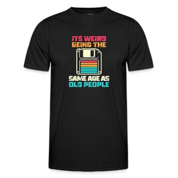 Vintage | Classic | Classic | Old - Men's Functional T-Shirt - black - Front - AI Model Male 178 dark (178cm)