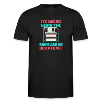 Vintage | Classic | Classic | Old - Men's Functional T-Shirt - black - Front - AI Model Male 178 dark (178cm)