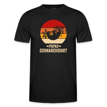 Papa Schnarchshirt Pyjama Schlafanzug Faultier - Männer Funktions-T-Shirt - Schwarz - Vorne - AI Model Male 178 dark (178cm)