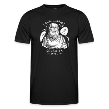 Philosophical humor for thinkers - Men's Functional T-Shirt - black - Front - AI Model Male 178 dark (178cm)