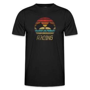 Drapeaux Voitures de course Race Flag Speed Retro Vintage - T-shirt sport Homme - noir - Devant - AI Model Male 178 dark (178cm)
