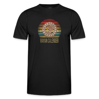 Calendrier Maya Itzamna Rétro Coucher de soleil - T-shirt sport Homme - noir - Devant - AI Model Male 178 dark (178cm)