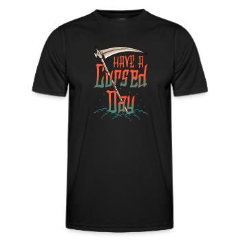 Halloween Have A Cursed Day Grim Reaper Curse - Men's Functional T-Shirt - black - Front - AI Model Male 178 dark (178cm)