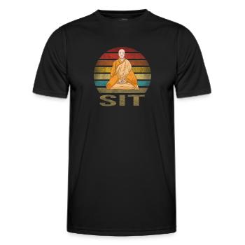 Monk Buddhist Monk Buddhism Meditation - Men's Functional T-Shirt - black - Front - AI Model Male 178 dark (178cm)