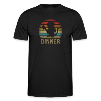 Monkey Eating Banana Dinner Retro Sunset - Men's Functional T-Shirt - black - Front - AI Model Male 178 dark (178cm)