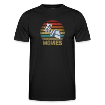 Movie Film Roll Cinema Retro Sunset - Männer Funktions-T-Shirt - Schwarz - Vorne - AI Model Male 178 dark (178cm)