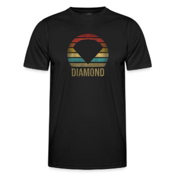 Ruby Gemstone Retro Sunset - Männer Funktions-T-Shirt - Schwarz - Vorne - AI Model Male 178 dark (178cm)