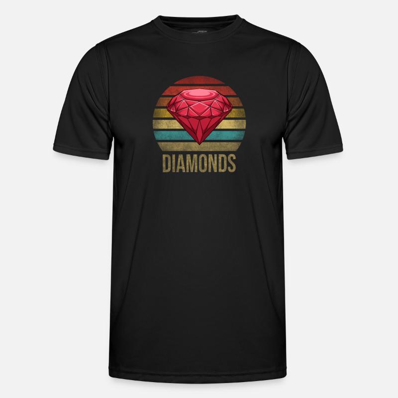 Ruby Gemstone Retro Sunset - Men's Functional T-Shirt - black