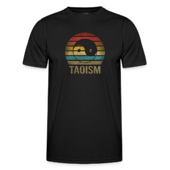 Taosim Yin & Yang Zen Retro Coucher de soleil - T-shirt sport Homme - noir - Devant - AI Model Male 178 dark (178cm)