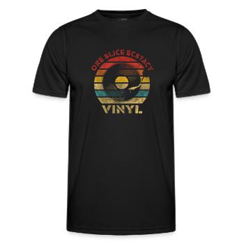 One Slice Ecstasy Vinyl Retro Vintage Music - Männer Funktions-T-Shirt - Schwarz - Vorne - AI Model Male 178 dark (178cm)