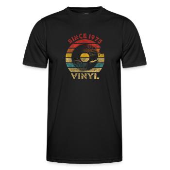 Since 1975 Vinyl Retro Vintage Music - Männer Funktions-T-Shirt - Schwarz - Vorne - AI Model Male 178 dark (178cm)
