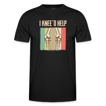 Chirurgie du genou et du genou Articulation du genou I Le genou aiderait à la réadaptation - T-shirt sport Homme - noir - Devant - AI Model Male 178 dark (178cm)