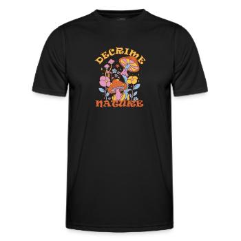 Decrime Nature Colorful Magic Mushroom Trippy - Men's Functional T-Shirt - black - Front - AI Model Male 178 dark (178cm)
