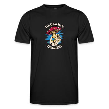 Decrime Nature Squelette de champignon magique coloré - T-shirt sport Homme - noir - Devant - AI Model Male 178 dark (178cm)