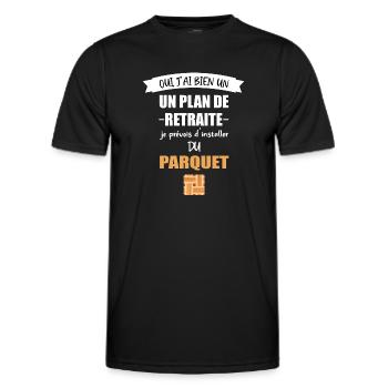 oui plan de retraite t-shirt parqueteur papy - T-shirt sport Homme - noir - Devant - AI Model Male 178 dark (178cm)