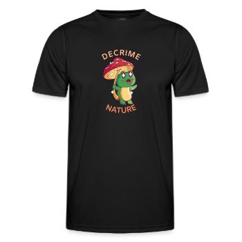 Decrime Nature Colorful Mushroom Frog - Men's Functional T-Shirt - black - Front - AI Model Male 178 dark (178cm)