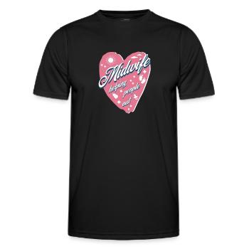 Tolles Hebammen Herz Geburtshelferin Geschenk - Männer Funktions-T-Shirt - Schwarz - Vorne - AI Model Male 178 dark (178cm)
