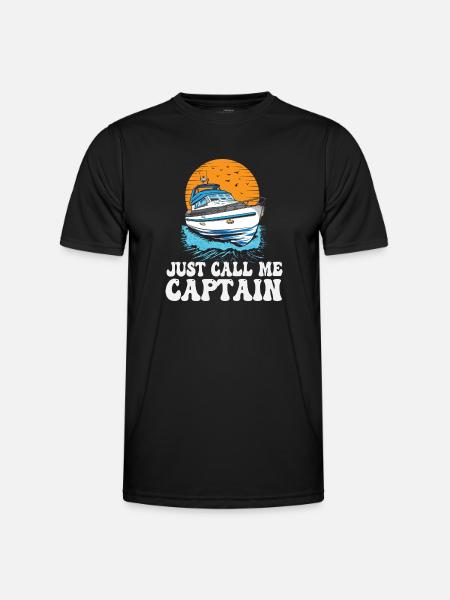 Bare kall meg Captain Pontoon King Motorboating - Funksjons-T-skjorte for menn - svart