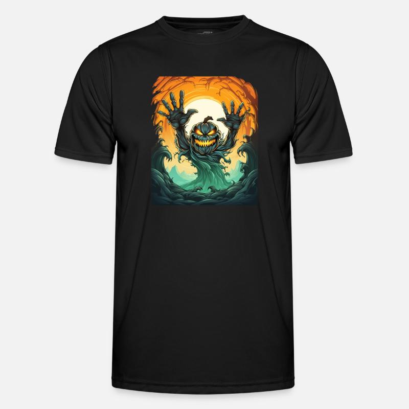 Halloween Emerging Hands Spooky Pumpkin - Men's Functional T-Shirt - black