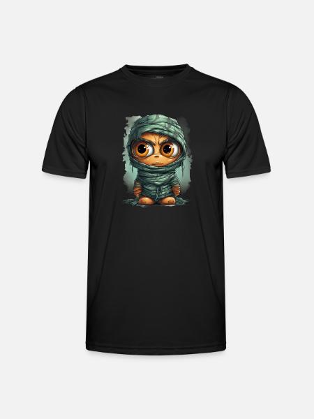 Halloween Spooky Cartoon Mummy - Men's Functional T-Shirt - black