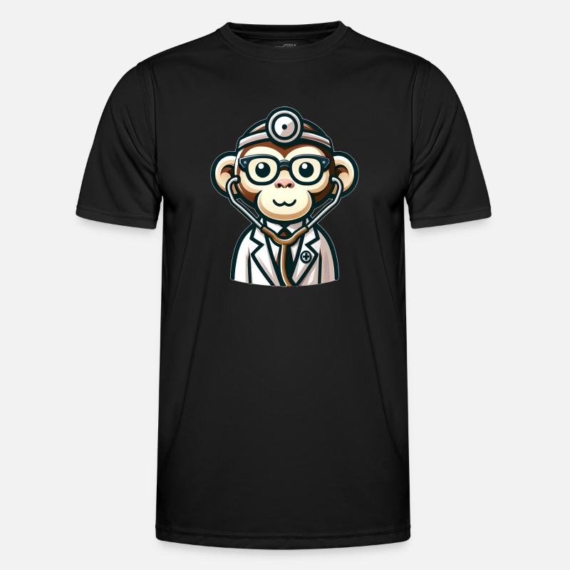 Cute Monkey Doctor - Men's Functional T-Shirt - black