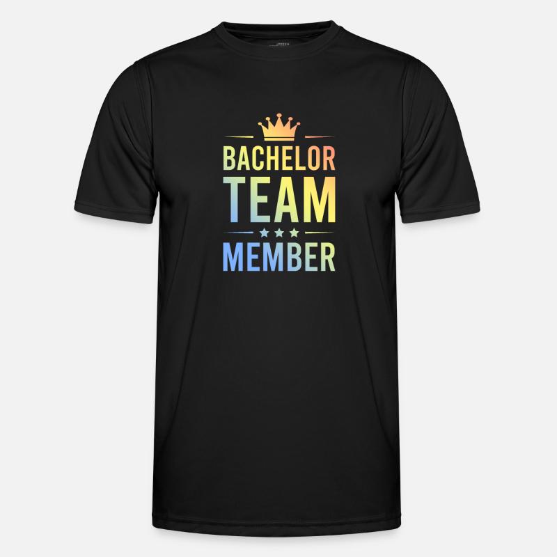 Bachelor Team Bunt - Männer Funktions-T-Shirt - Schwarz