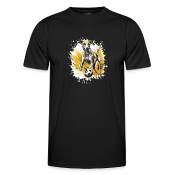 Équipe sportive de football de chien lévrier - T-shirt sport Homme - noir - Devant - AI Model Male 178 dark (178cm)