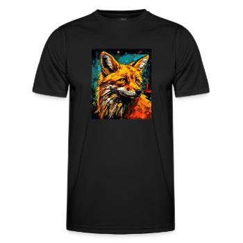 Fox Portrait - Men's Functional T-Shirt - black - Front - AI Model Male 178 dark (178cm)