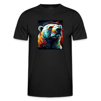Polar Bear Portrait Polar Bear - Men's Functional T-Shirt - black - Front - AI Model Male 178 dark (178cm)