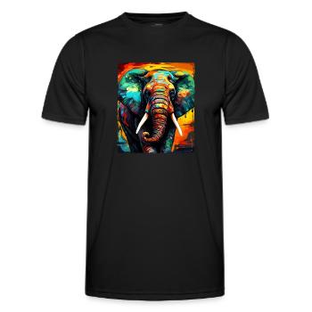 Elephant Portrait - Men's Functional T-Shirt - black - Front - AI Model Male 178 dark (178cm)