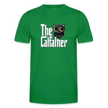 Cat Dad The Catfather Crazy Cat Father Kitty Daddy - Men's Functional T-Shirt - kelly green - Front - AI Model Male 178 dark (178cm)