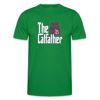 Cat Dad The Catfather Crazy Cat Father Kitty Daddy - Men's Functional T-Shirt - kelly green - Front - AI Model Male 178 dark (178cm)