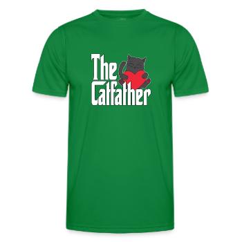 Cat Dad The Catfather Crazy Cat Father Kitty Daddy - Men's Functional T-Shirt - kelly green - Front - AI Model Male 178 dark (178cm)