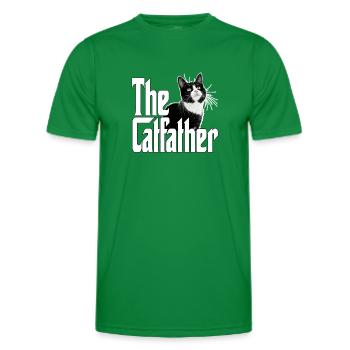Cat Dad The Catfather Crazy Cat Father Kitty Daddy - Men's Functional T-Shirt - kelly green - Front - AI Model Male 178 dark (178cm)