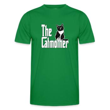 Katze Mutter The Catmother Crazy Cat Mom Mama - Men's Functional T-Shirt - kelly green - Front - AI Model Male 178 dark (178cm)