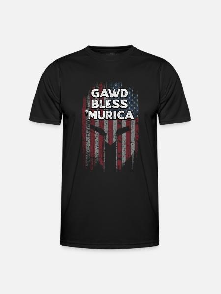 Gawd Bless Murica 4 luglio Meme Quarto di - Maglietta sportiva per uomo - nero