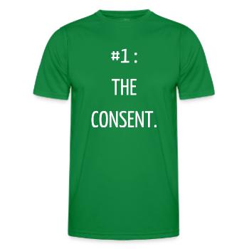 #1 : the consent. - T-shirt sport Homme - vert - Devant - AI Model Male 178 dark (178cm)