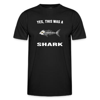 Hai Haifischgräte Anglerlatein Hochsee - Männer Funktions-T-Shirt - Schwarz - Vorne - AI Model Male 178 dark (178cm)
