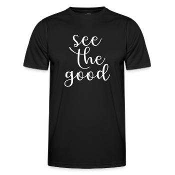 See The Good - Men's Functional T-Shirt - black - Front - AI Model Male 178 dark (178cm)