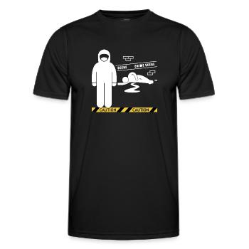 Tatort Forensics T-Shirt - Männer Funktions-T-Shirt - Schwarz - Vorne - AI Model Male 178 dark (178cm)