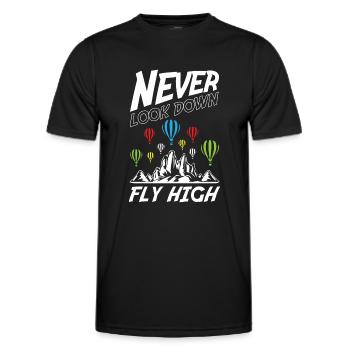 Ne jamais regarder vers le bas Voler haut - T-shirt sport Homme - noir - Devant - AI Model Male 178 dark (178cm)