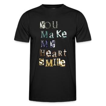 You make my heart smile - Männer Funktions-T-Shirt - Schwarz - Vorne - AI Model Male 178 dark (178cm)