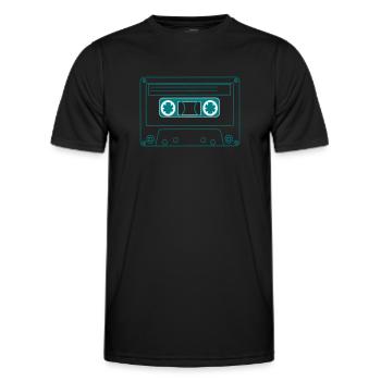Oldschool Hip Hop cassette - Men's Functional T-Shirt - black - Front - AI Model Male 178 dark (178cm)