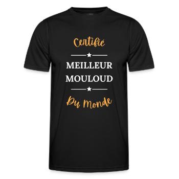 Certifié meilleur mouloud du monde - T-shirt sport Homme - noir - Devant - AI Model Male 178 dark (178cm)