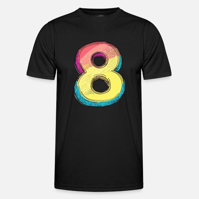 8 Number Comic - Men's Functional T-Shirt - black
