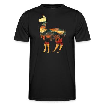 Alpaga Lama Andes Amérique du Sud - T-shirt sport Homme - noir - Devant - AI Model Male 178 dark (178cm)