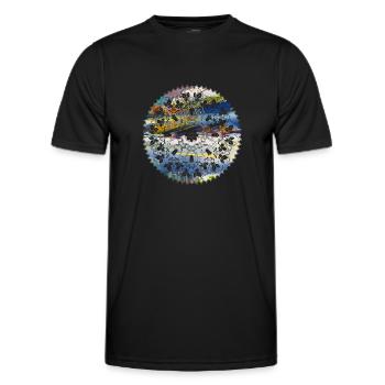 Mandala, coloré, motif, orient, graffiti - T-shirt sport Homme - noir - Devant - AI Model Male 178 dark (178cm)